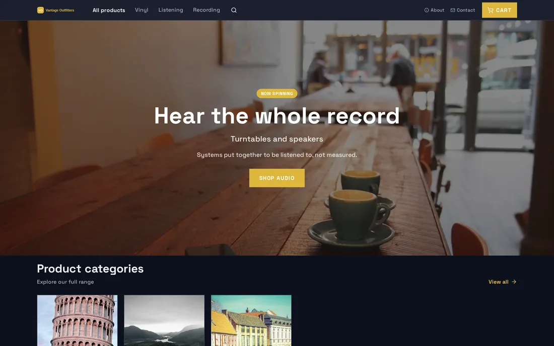 Vantage Outfitters — generated storefront